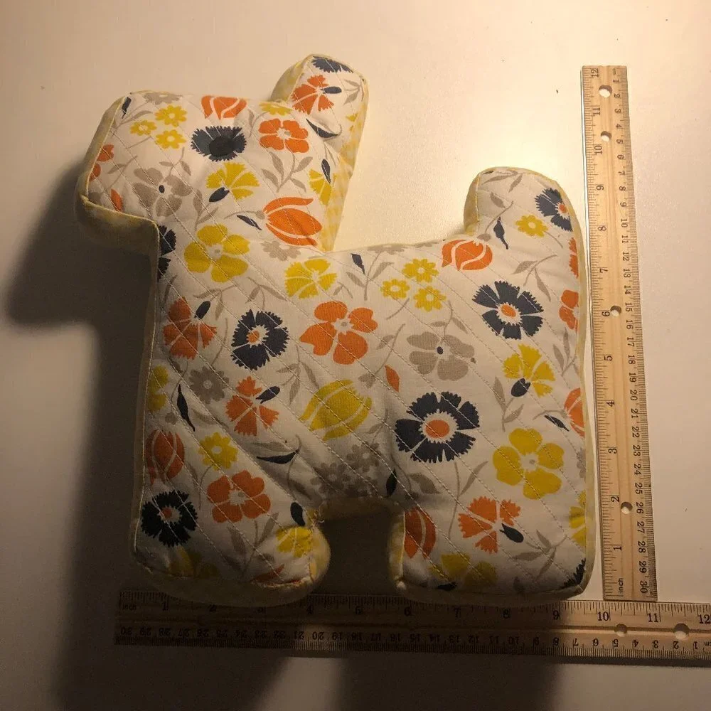 🛒 $9 - Patchwork Dog Homemade Quilted Yellow and Orange 12